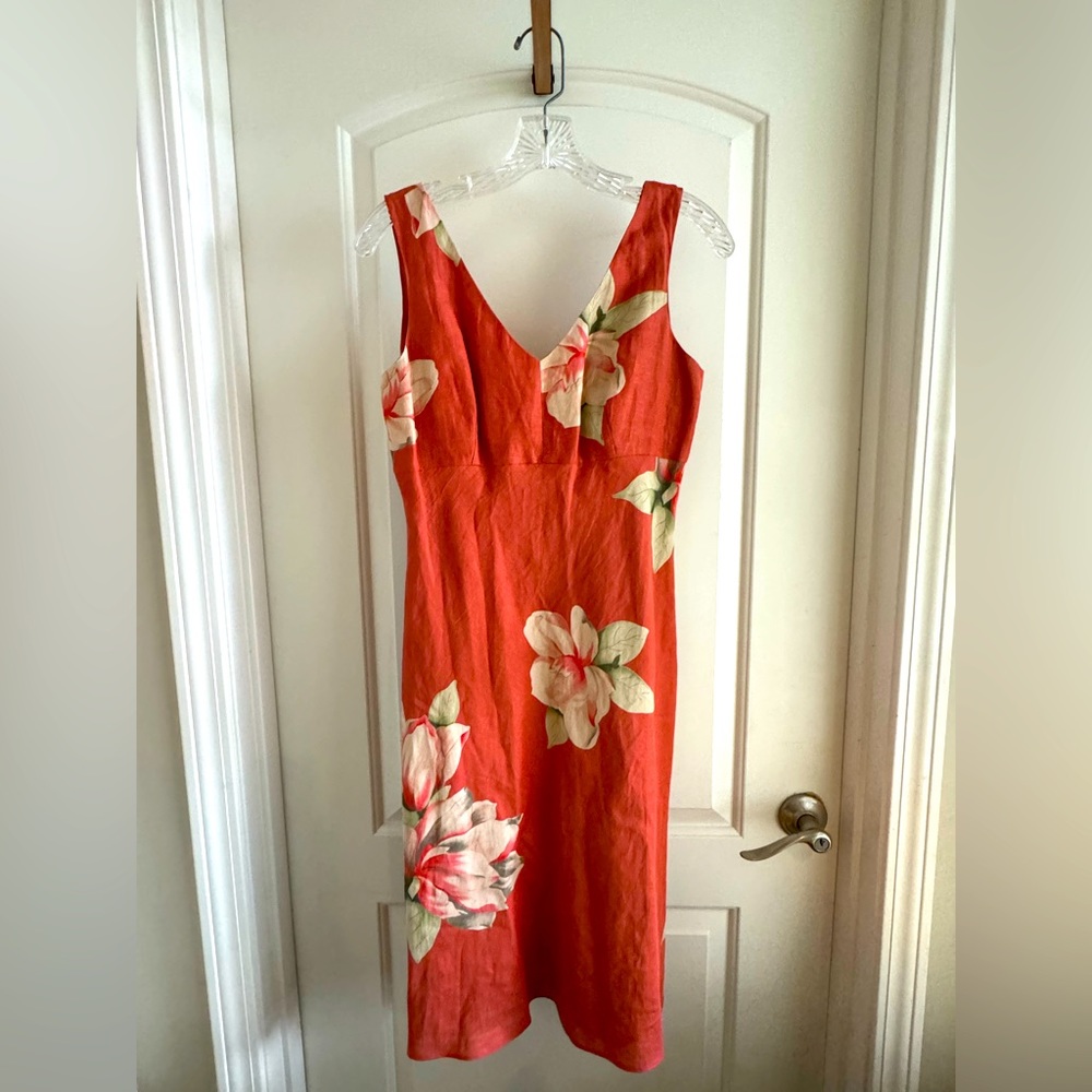 Banana Republic Linen Tropical Flower Dress